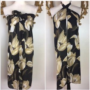 🛑Dotti Black/Beige Floral Print Beach Wrap OS